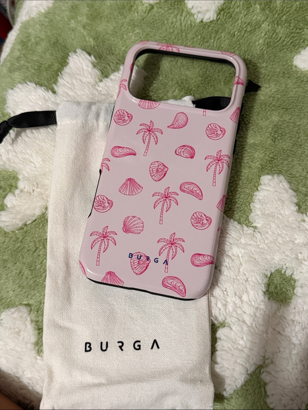 Burga Pink Shell & Palm Protective Phone Case
